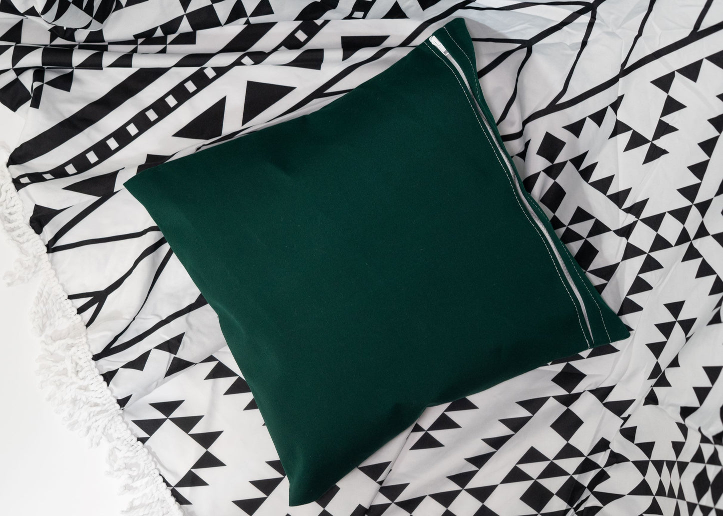 Pair of Recycled Sailcloth Cushion Covers in Green