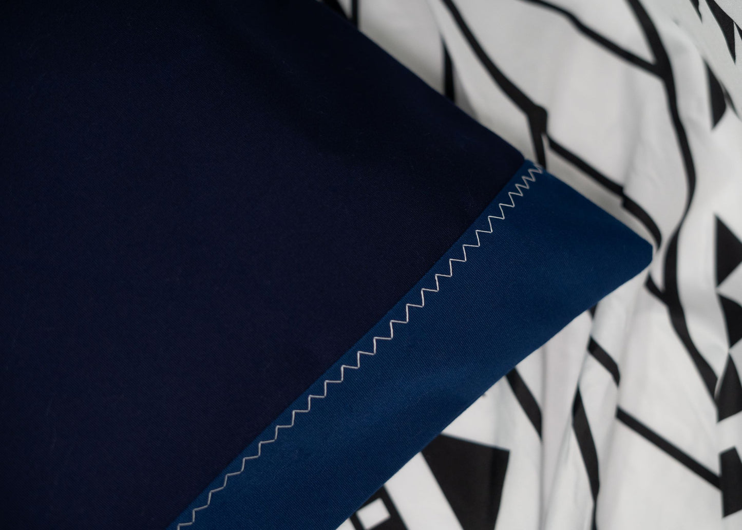 Pair of Recycled Sailcloth Cushion Covers in Blue and Navy Blue