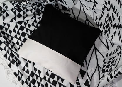 Pair of Recycled Sailcloth Cushion Covers in Black and White