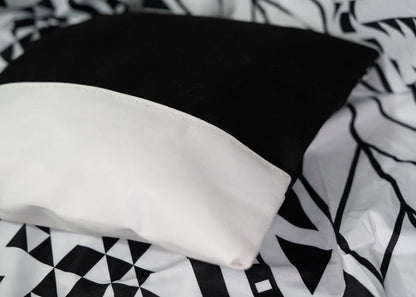 Pair of Recycled Sailcloth Cushion Covers in Black and White