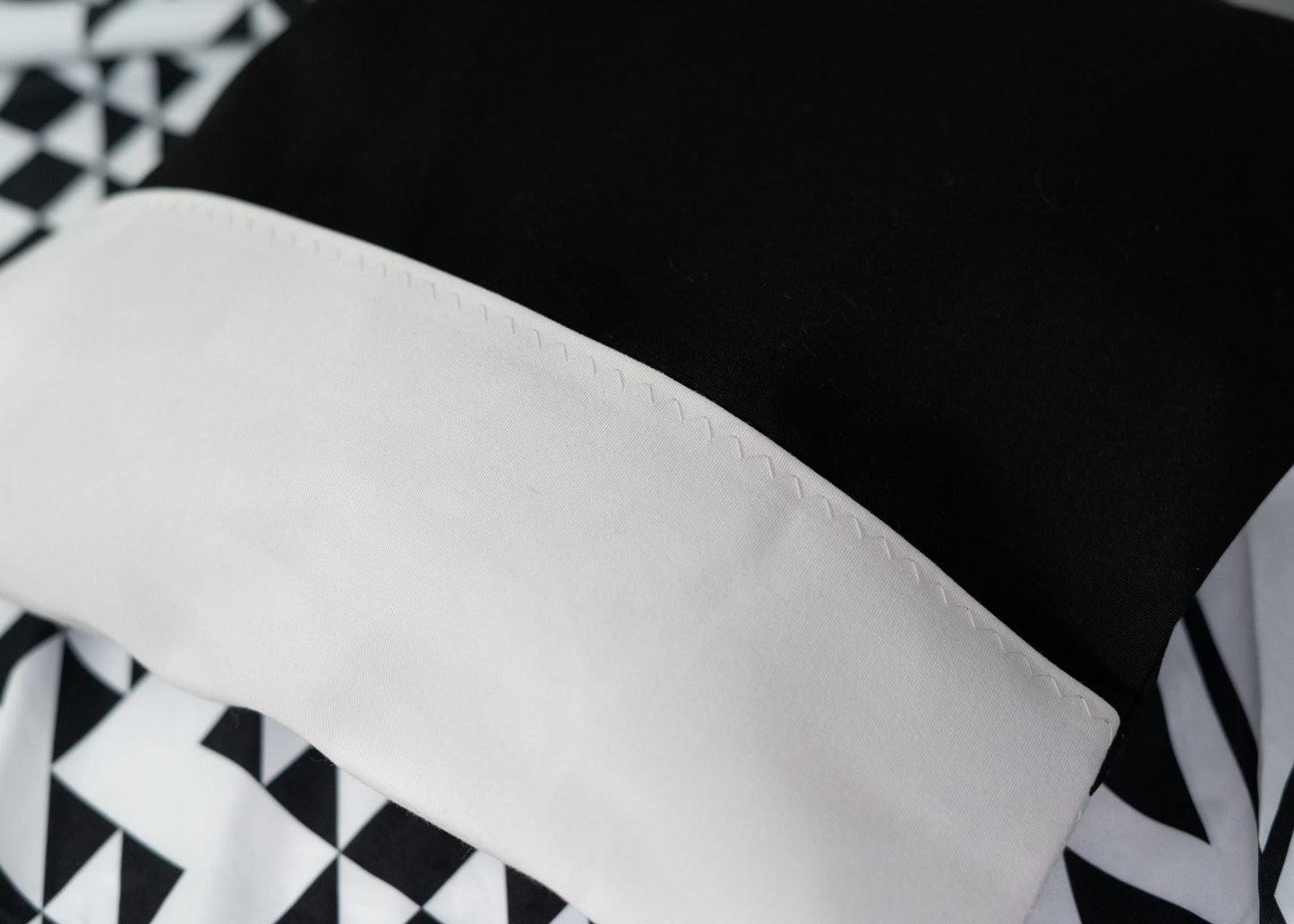 Pair of Recycled Sailcloth Cushion Covers in Black and White