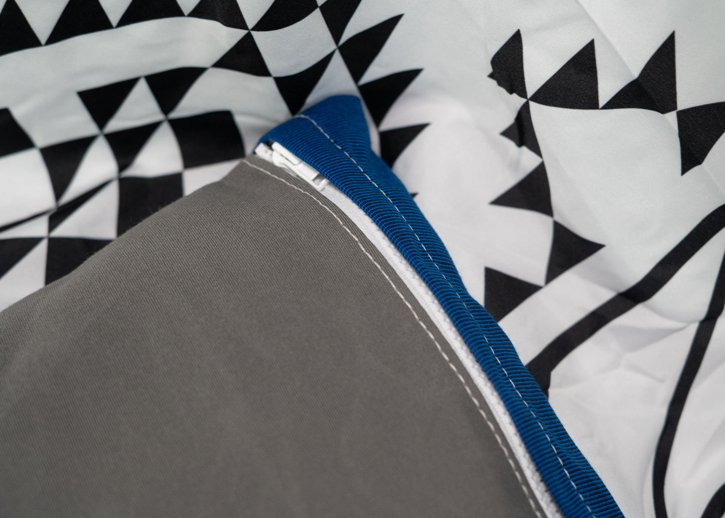 Pair of Recycled Sailcloth Cushion Covers in Blue and Grey